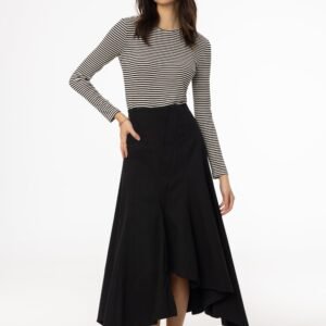 Black Asymmetrical Maxi Skirt - Image 4