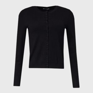 Black Button Knit Cardigan - Image 5