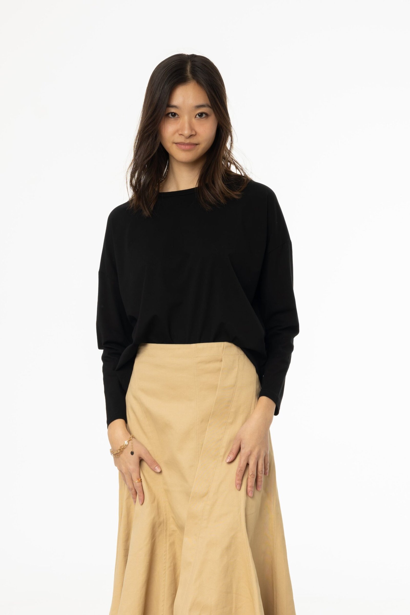 Black Dolman Long Sleeve T-Shirt - Image 1