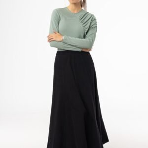 Black Flare Panel Denim Skirt - Image 4
