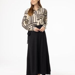 Black Flare Wrap Skirt - Image 4
