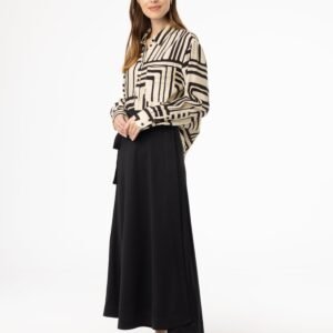 Black Flare Wrap Skirt - Image 2