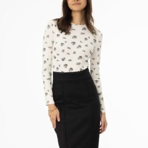 Black Floral Printed T-Shirt - Image 4