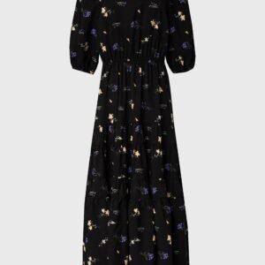 Black Floral Print Tiered Dress - Image 5