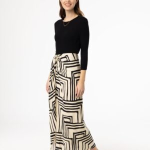 Black Geometric Draped Skirt - Image 2