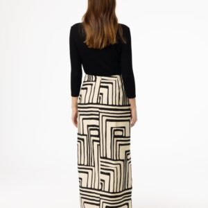 Black Geometric Draped Skirt - Image 3