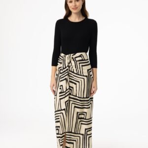 Black Geometric Draped Skirt - Image 4