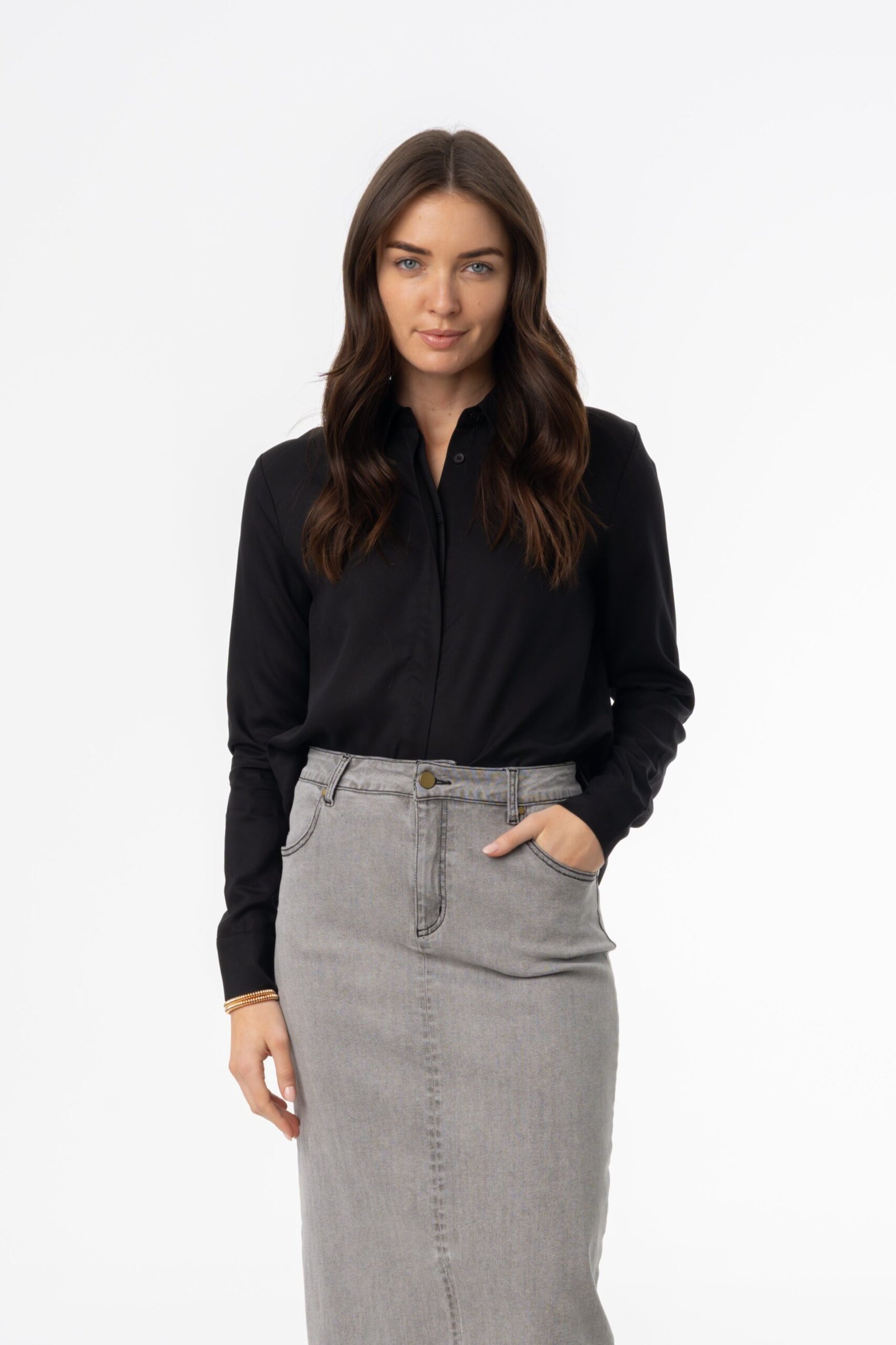 Black High Low Blouse - Image 1