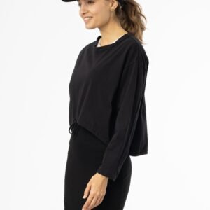Black High Low Drawstring Tee - Image 2