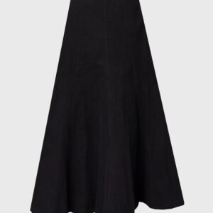 Black Flare Panel Denim Skirt - Image 5