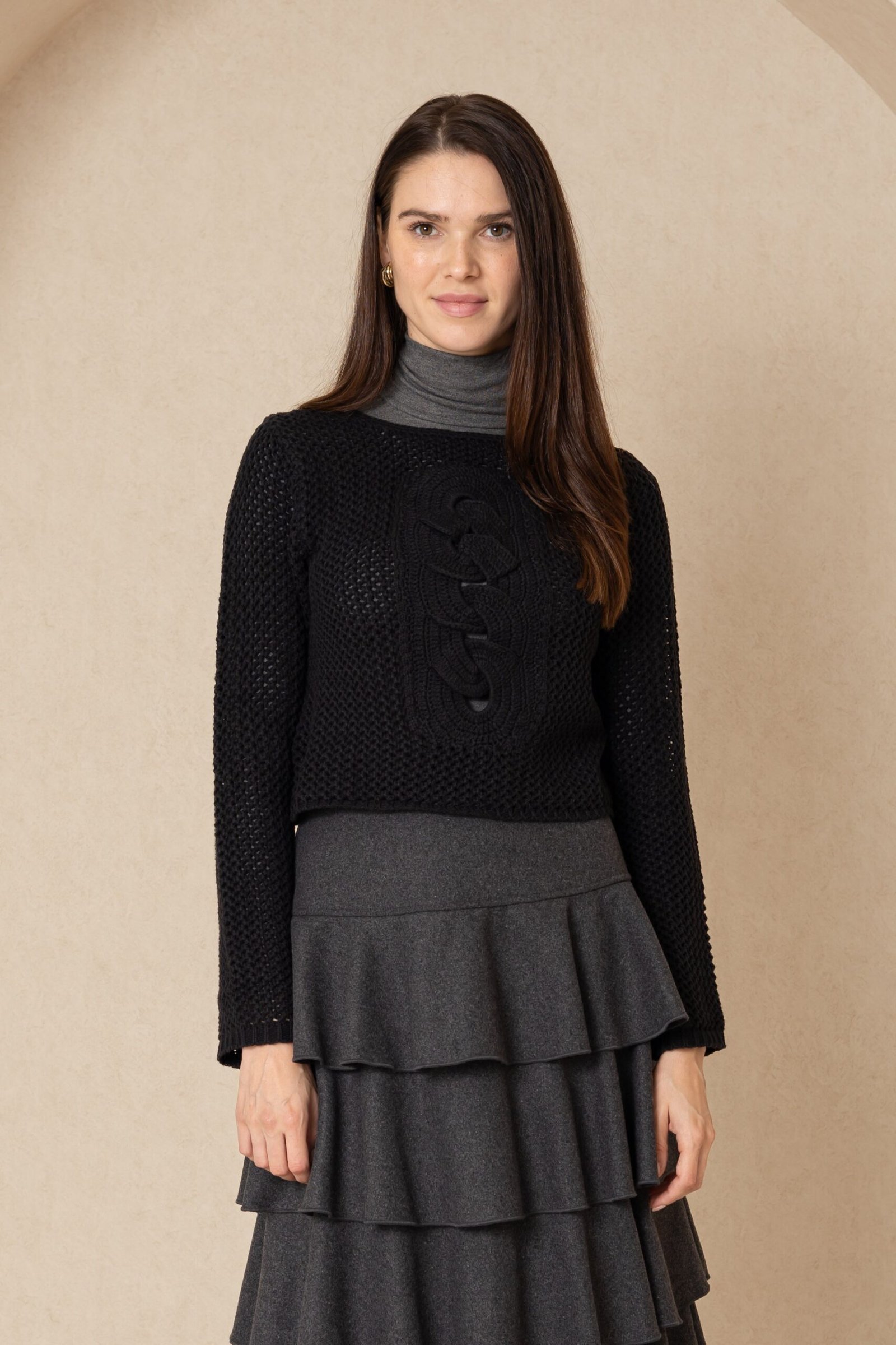Black Crochet Top - Image 1
